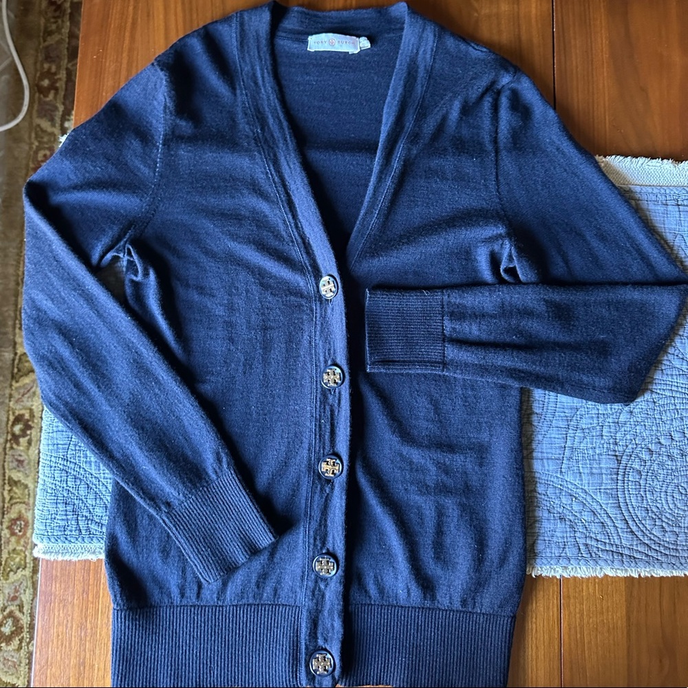 Tory Burch Classic Navy (Merino Wool) Cardigan